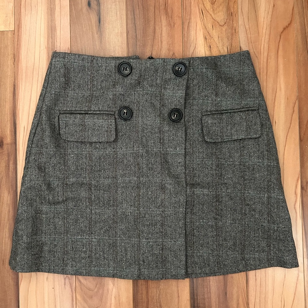 Classic Gray Plaid Skirt